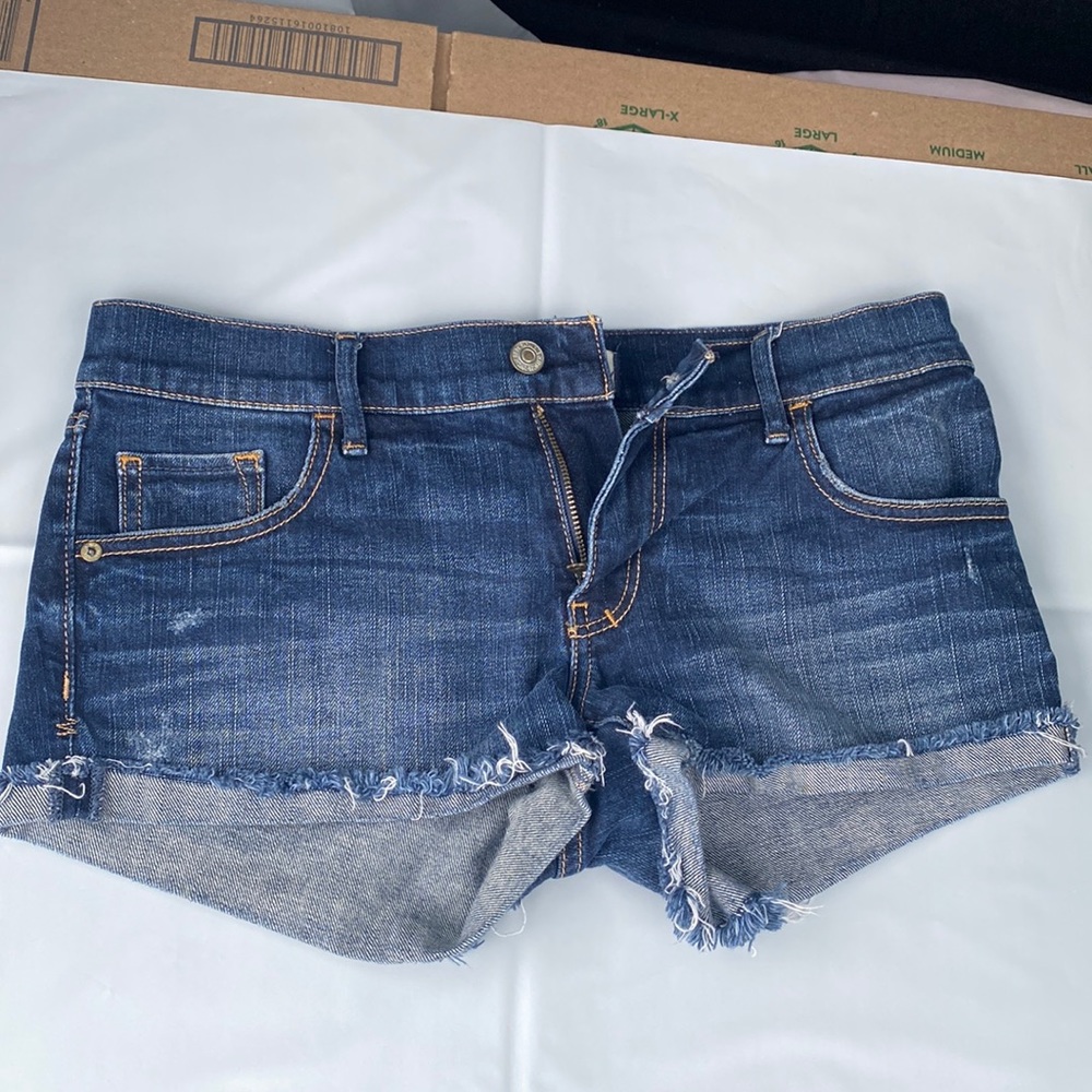 Abercrombie & Fitch jean shorts size 4/27 shredded cut distressed